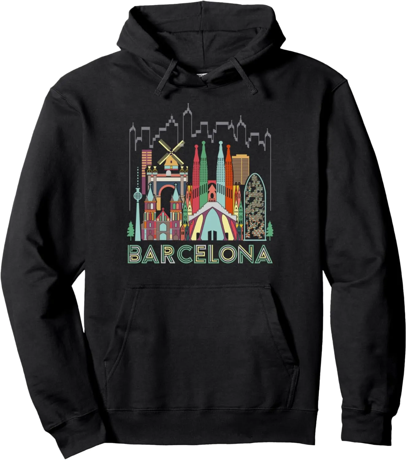 Fun Travel Spain Barcelona Vacation Gift Design Idea Pullover Hoodie