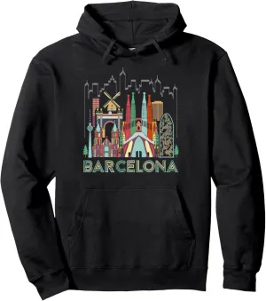 Fun Travel Spain Barcelona Vacation Gift Design Idea Pullover Hoodie