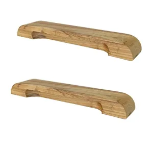 Furnexcel SH007 Wooden Handle for Main Doors/Wardrobes/Cabinets/Cupboards (Oak Brown, Conceal Handle, Teak, 230mm*42mm*25mm (LWH) Set of 2