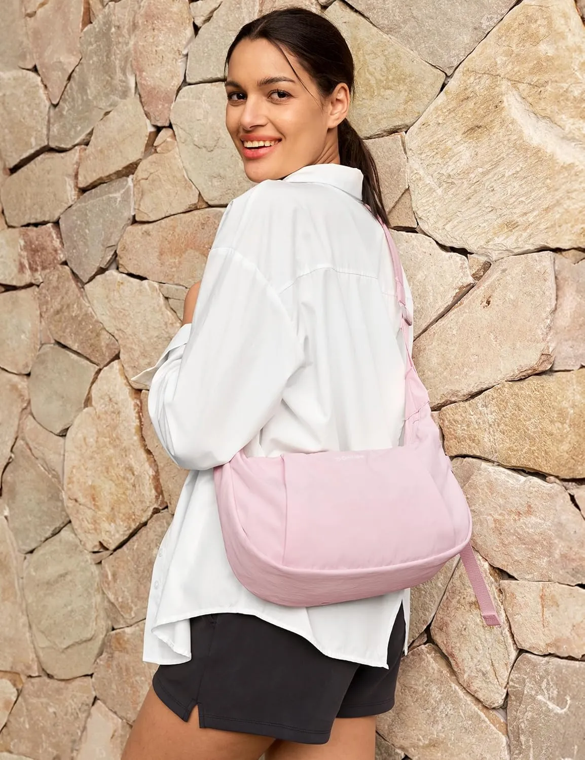 G4Free Crossbody Bag for Women, Casual Hobo Bag Lightweight Shoulder Handbag Fashionable Nylon Crescent Purse