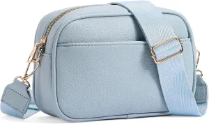 GAEKEAO Small Crossbody Bags for Women Vegan Leather Wide Strap Trendy Design Camera Bag Purse Shoulder Handbag Travel