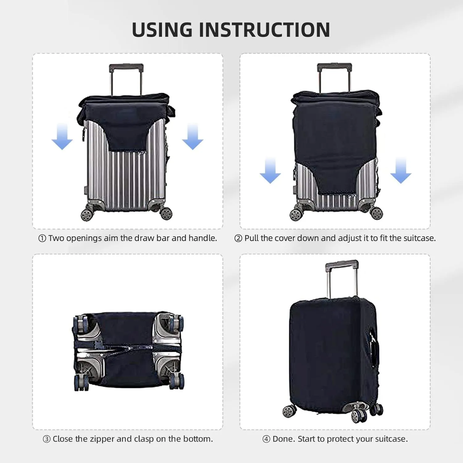 Garbage Truck Trash Luggage Cover Multi Size Travel Luggage Protective Cover, Small, Black