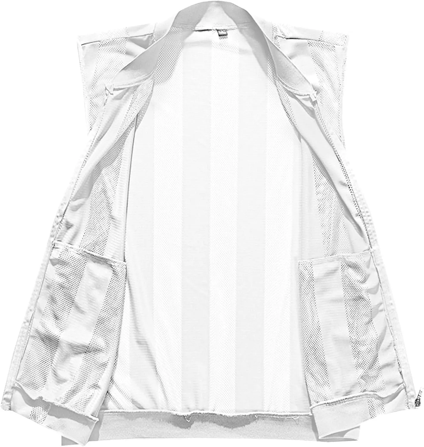 Generic Men's Summer Thin Casual Sports Standing Collar Vest Breathable Skin Mesh Fishing Vest with Pocket