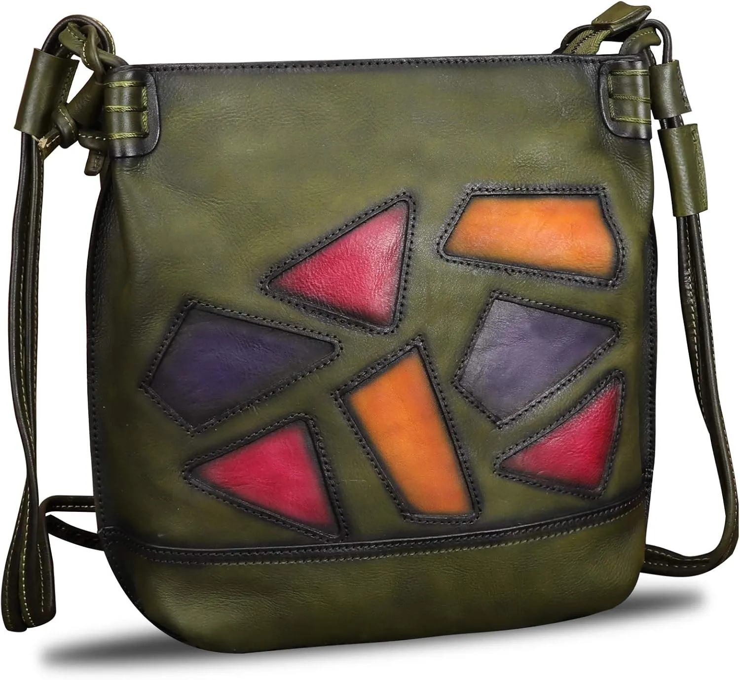 Genuine Leather Crossbody Purses for Women Satchel Purses Vintage Handmade Shoulder Bag Cowhide Handbags