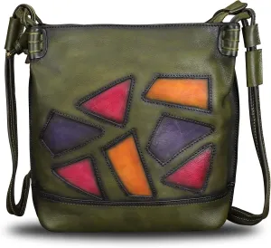 Genuine Leather Crossbody Purses for Women Satchel Purses Vintage Handmade Shoulder Bag Cowhide Handbags