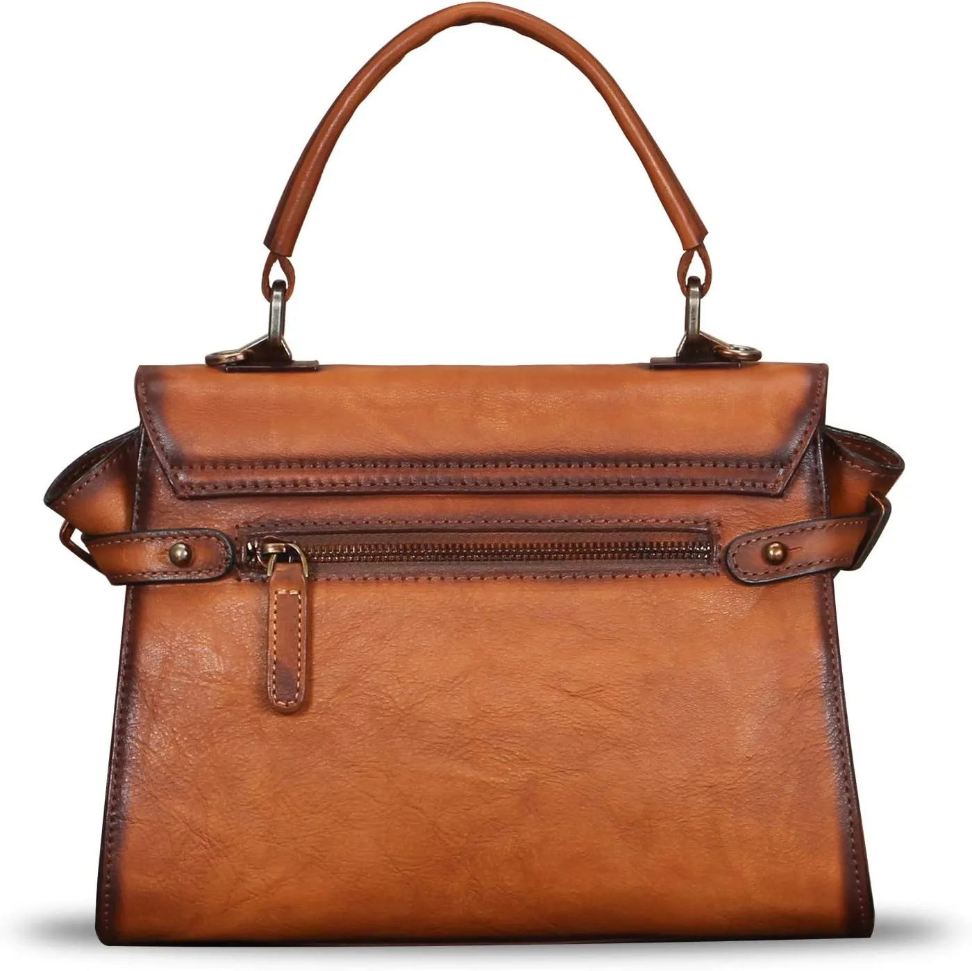Genuine Leather Purses and Handbags for Women Vintage Real Leather Shoulder Bag Crossbody Purses Satchel Bag with Strap