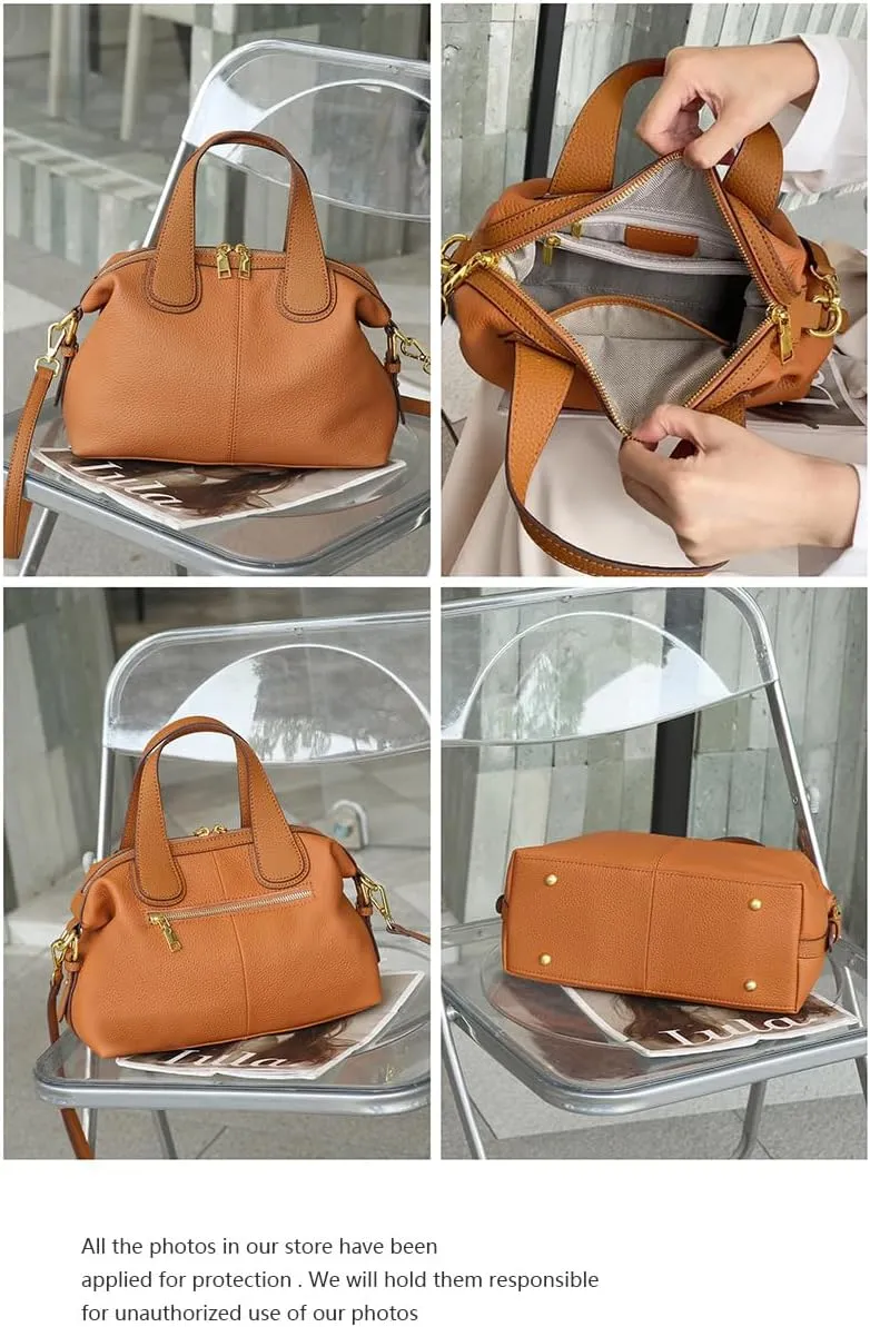 Genuine Leather Women's Bag Purse Shoulder Handbag Cowhide Large Travel Bag