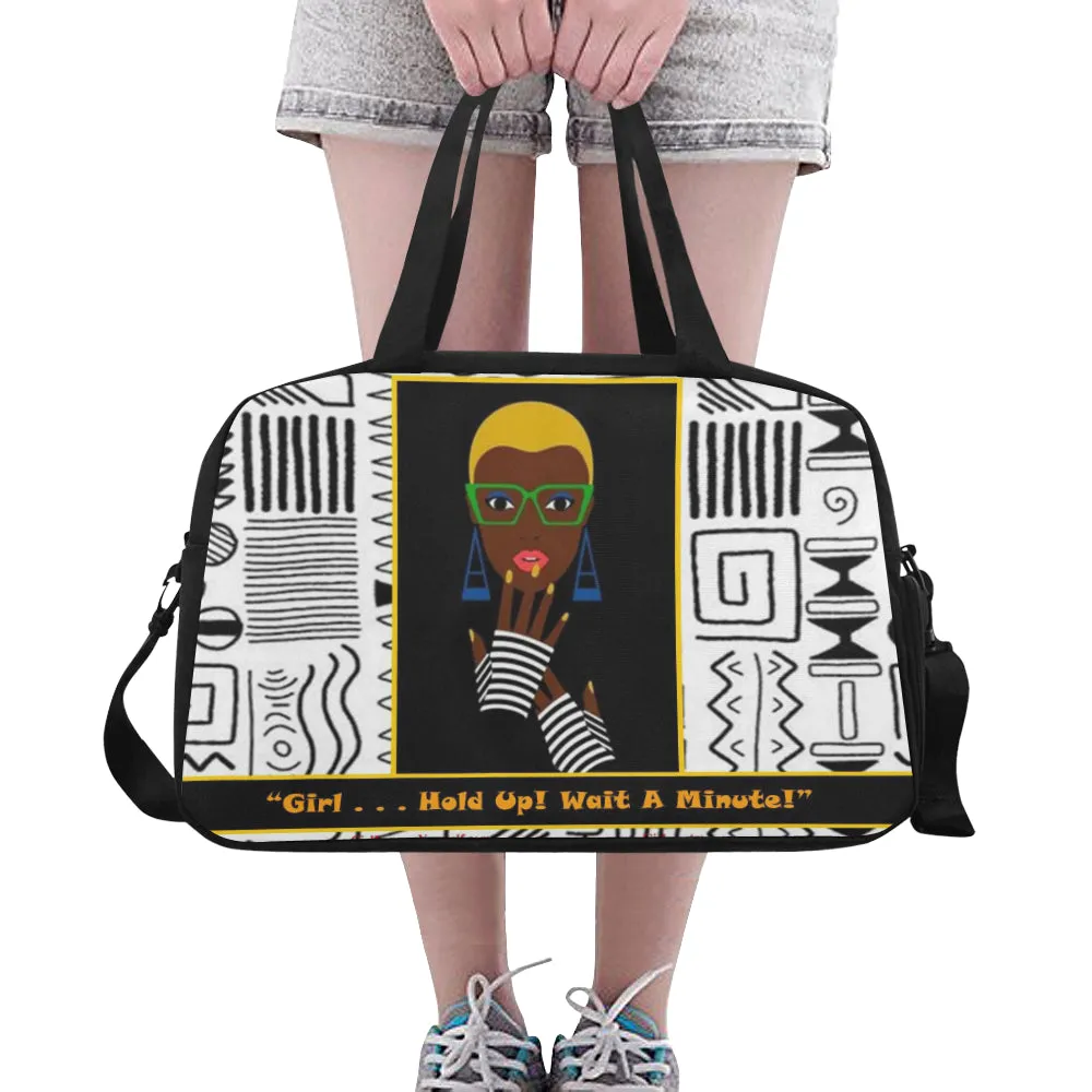 Girl Hold Up Travel Bag w/Shoe Compartment