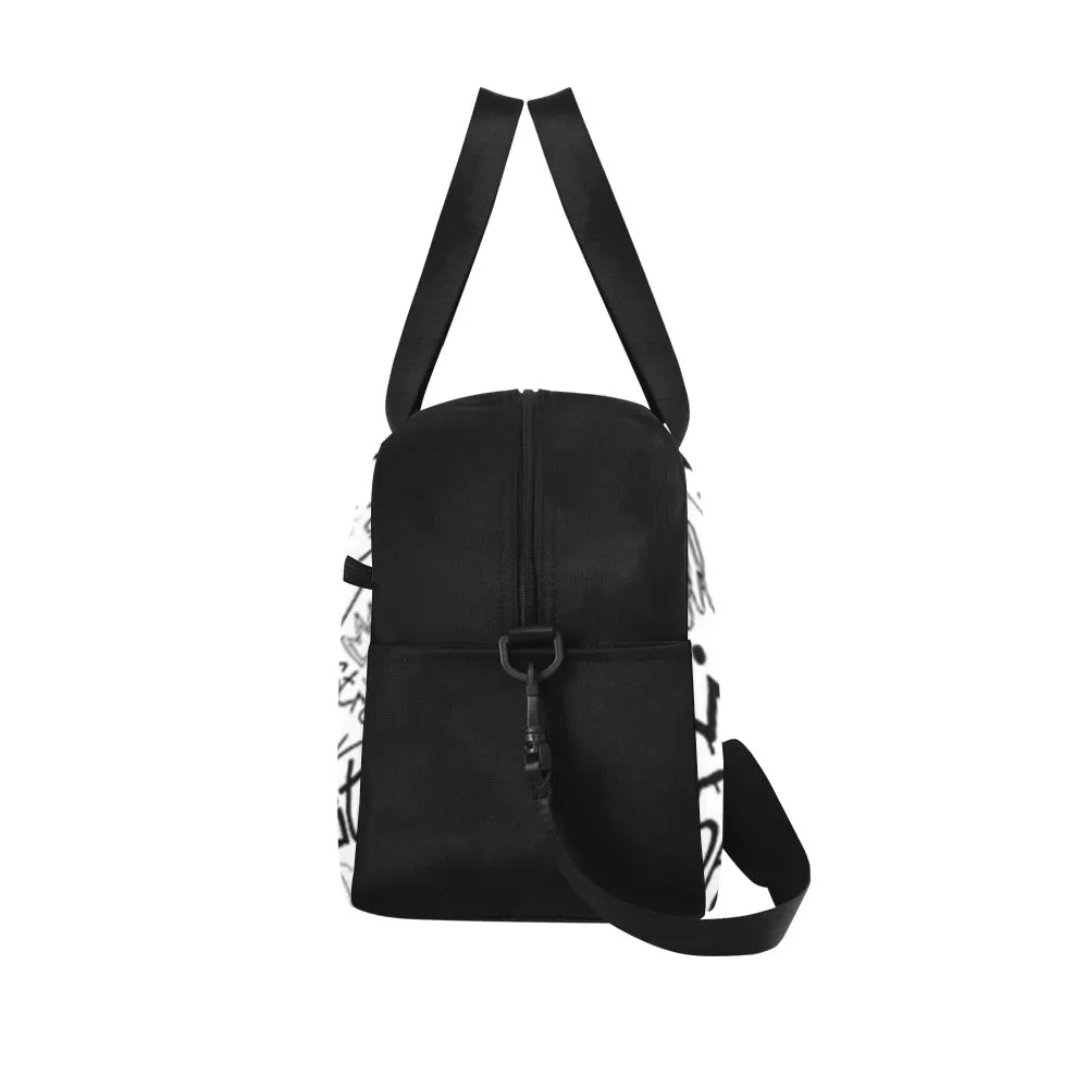 Girl Trendy Red & White Travel Bag w/Shoe Compartment