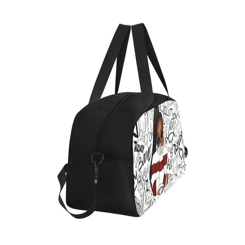 Girl Trendy Red & White Travel Bag w/Shoe Compartment