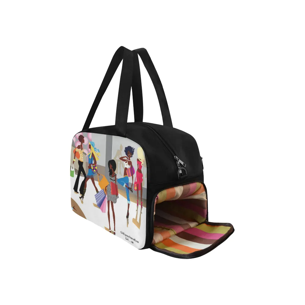 Girl We Luv Shopping Travel Bag w/Shoe Compartment