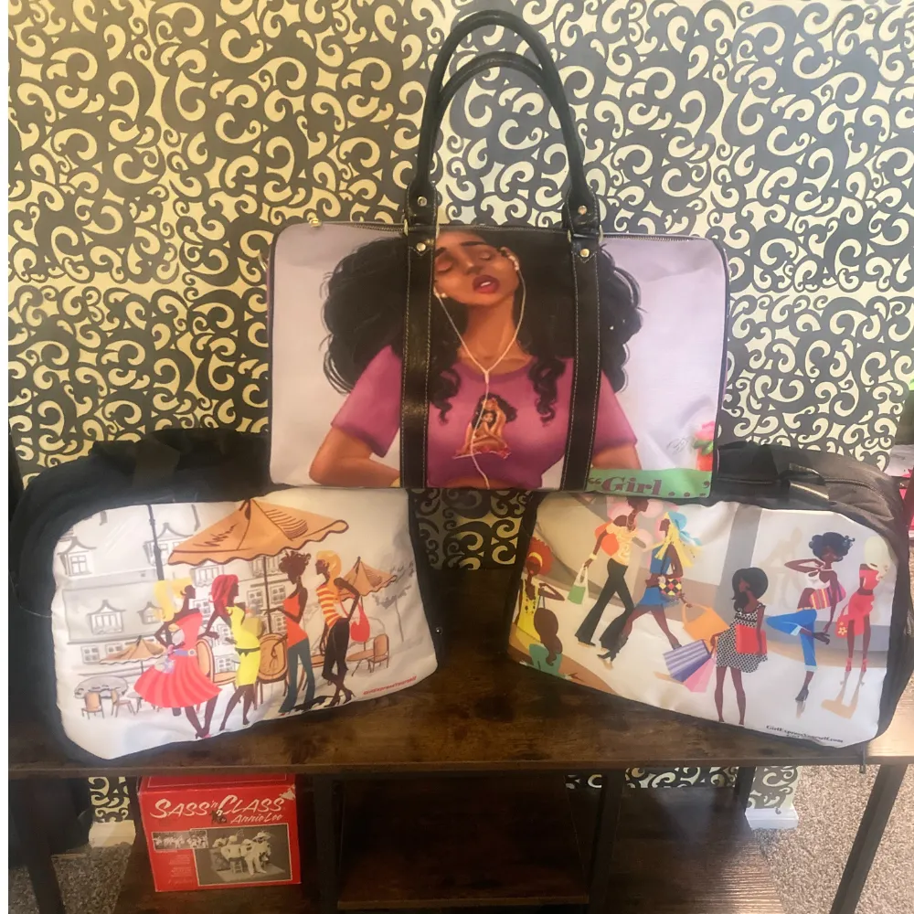 Girl We Luv Shopping Travel Bag w/Shoe Compartment
