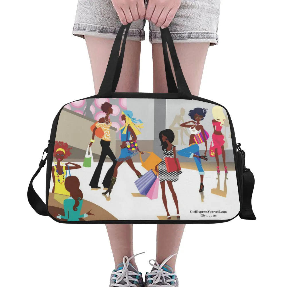 Girl We Luv Shopping Travel Bag w/Shoe Compartment