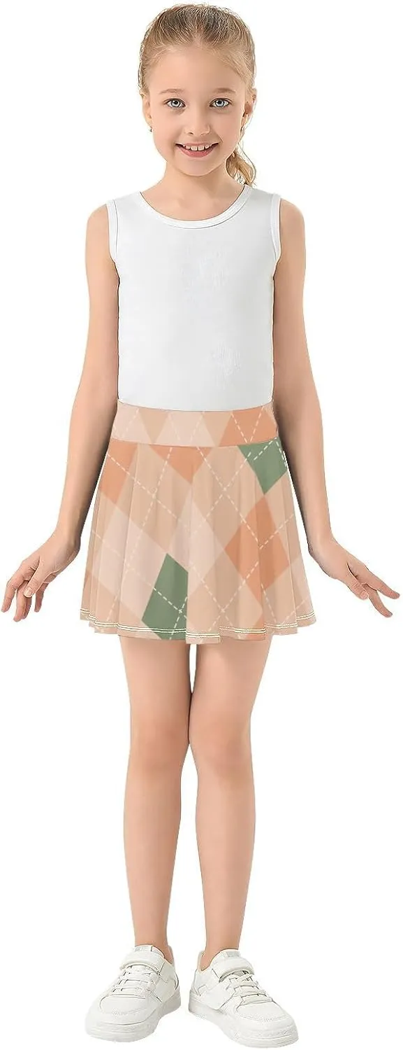 Girls Skorts Active Athletic Skirts with Inner Built-in Shorts for Golf Tennis 3-12T Camouflage Red