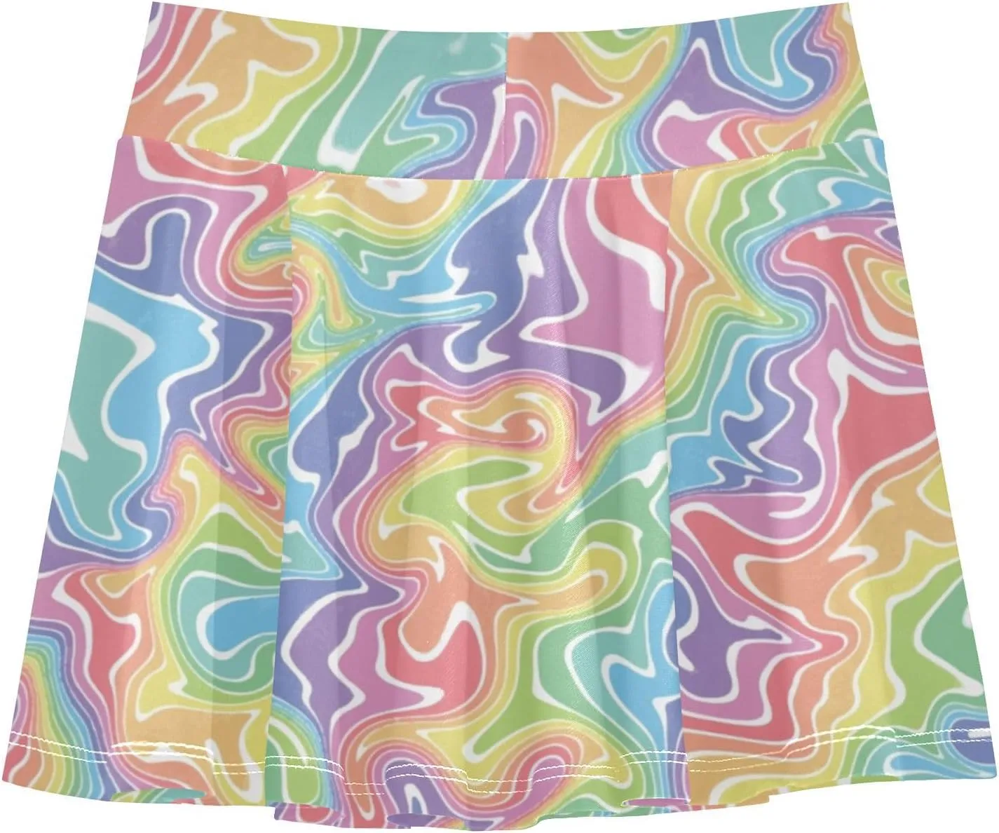 Girls Skorts Active Athletic Skirts with Inner Built-in Shorts for Golf Tennis 3-12T Colorful Groovy Wave