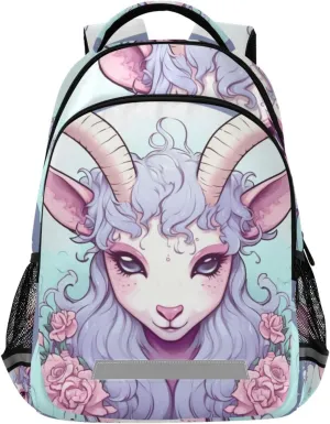 Goat Backpack 3rd 4th 5th Grade School Bookbag Travel Laptop Daypack Bag for Boys Girls