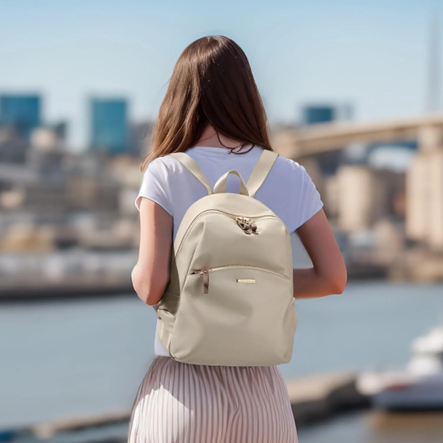 GOLF SUPAGS Stylish Backpack Purse for Women Casual Travel Daypack Mini Backpack Handbag Nylon Bookbag