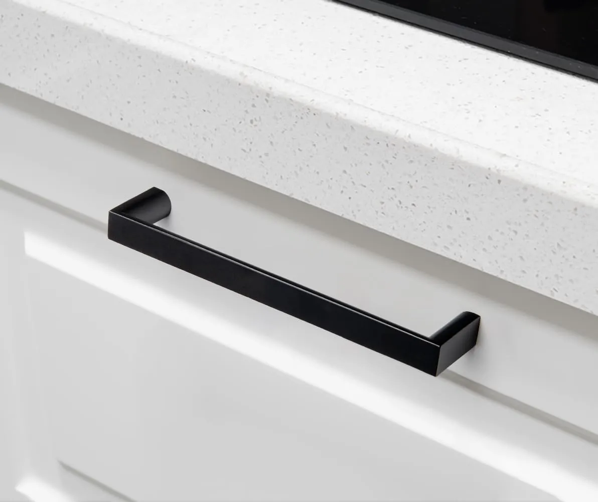 Goo-Ki (6 Pack 5 Inch(128mm) Modern Cabinet Pulls, Matt Black Cabinet Handles for Dresser,Wardrobe&Cupboard,Zinc Alloy Kitchen Cabinet Handles