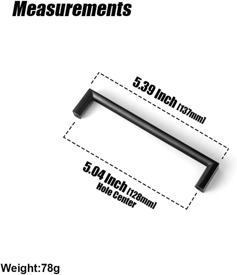 Goo-Ki (6 Pack 5 Inch(128mm) Modern Cabinet Pulls, Matt Black Cabinet Handles for Dresser,Wardrobe&Cupboard,Zinc Alloy Kitchen Cabinet Handles