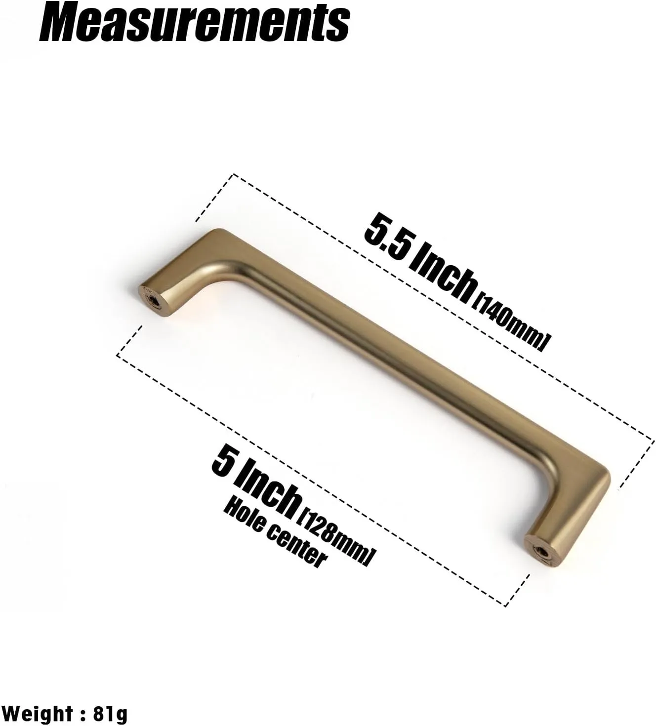 Goo-Ki Champagne Bronze Cabinet Pulls with 5''(128mm) Hole Centers, Modern Style Zinc Alloy Cabinet Handles for Dresser,Wardrobe,Cupboard- 6 Pack