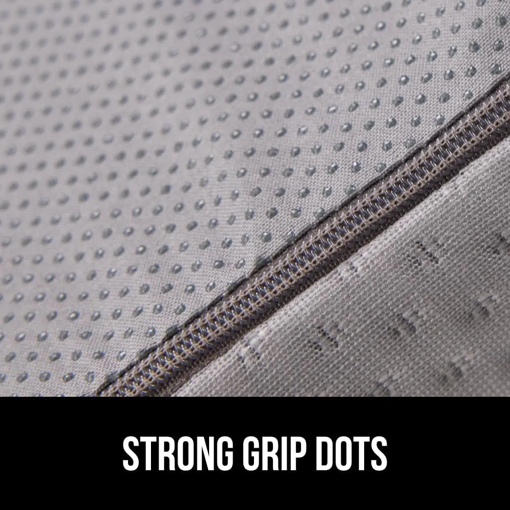 GORILLA GRIP Bed Wedge Pillow for Sleeping, Soft Dual Layer Memory Foam, Stay in Place Dots, Breathable, Ergonomic Headboard Triangle Sleep Support, Reading Elevation Anti Snoring, 12in White Gray