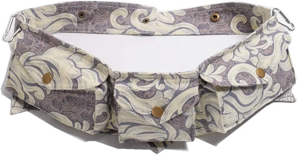 GRACEART Burning man Cotton Canvas Waistbag Steampunk Travel Utility Belt Ren Faire Waistbelt