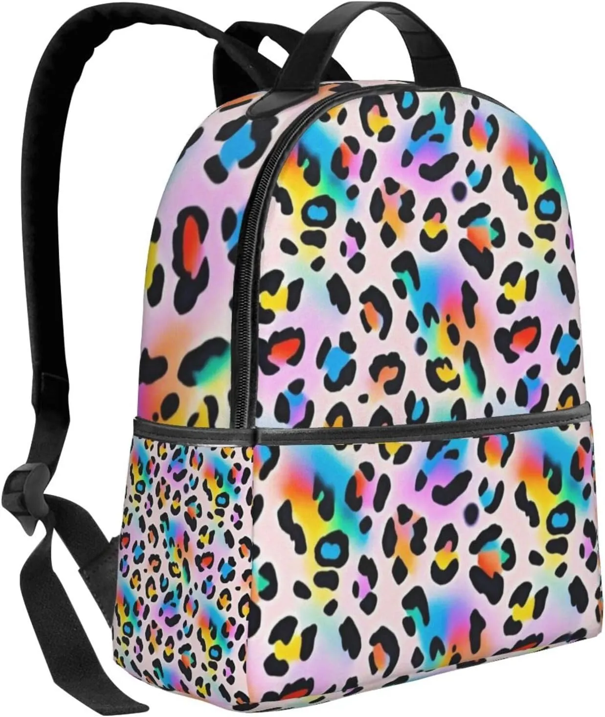 Gradient Rainbow Leopard Adult Backpacks 14 Inch Laptop Backpack Double Shoulder Bag for Work Travel Gifts