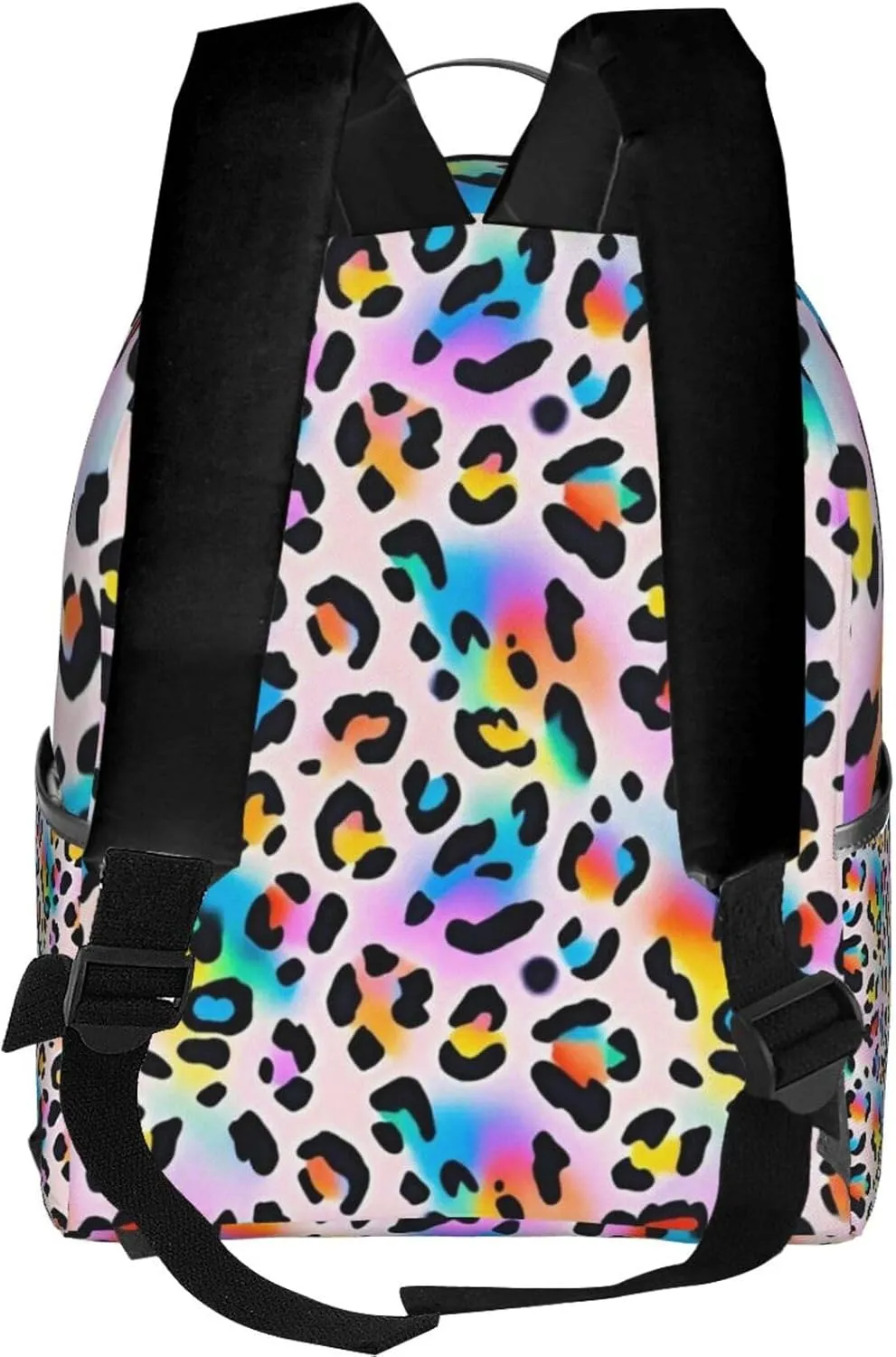 Gradient Rainbow Leopard Adult Backpacks 14 Inch Laptop Backpack Double Shoulder Bag for Work Travel Gifts