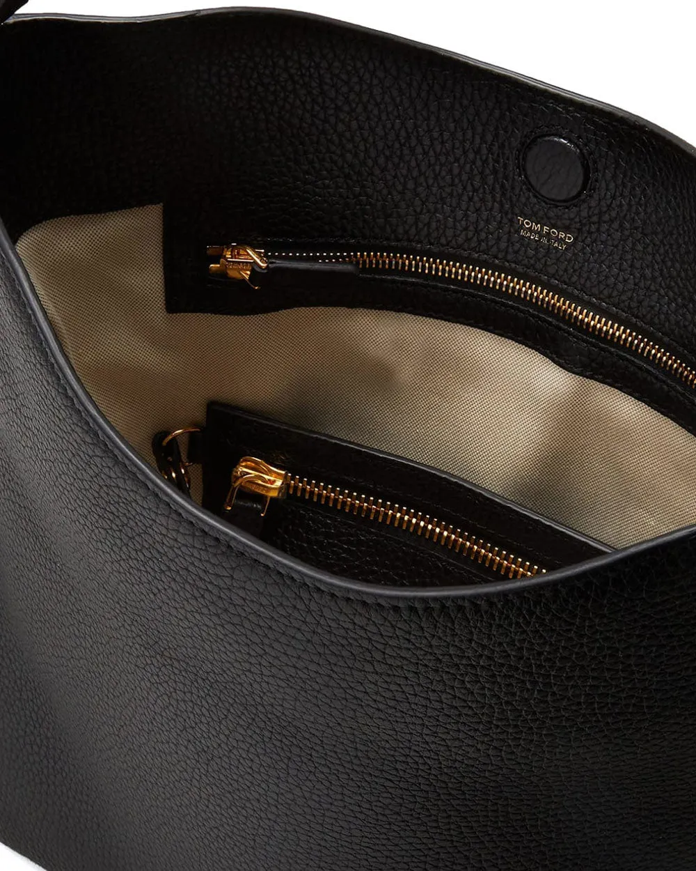 Grain Leather Alix Hobo Bag in Black