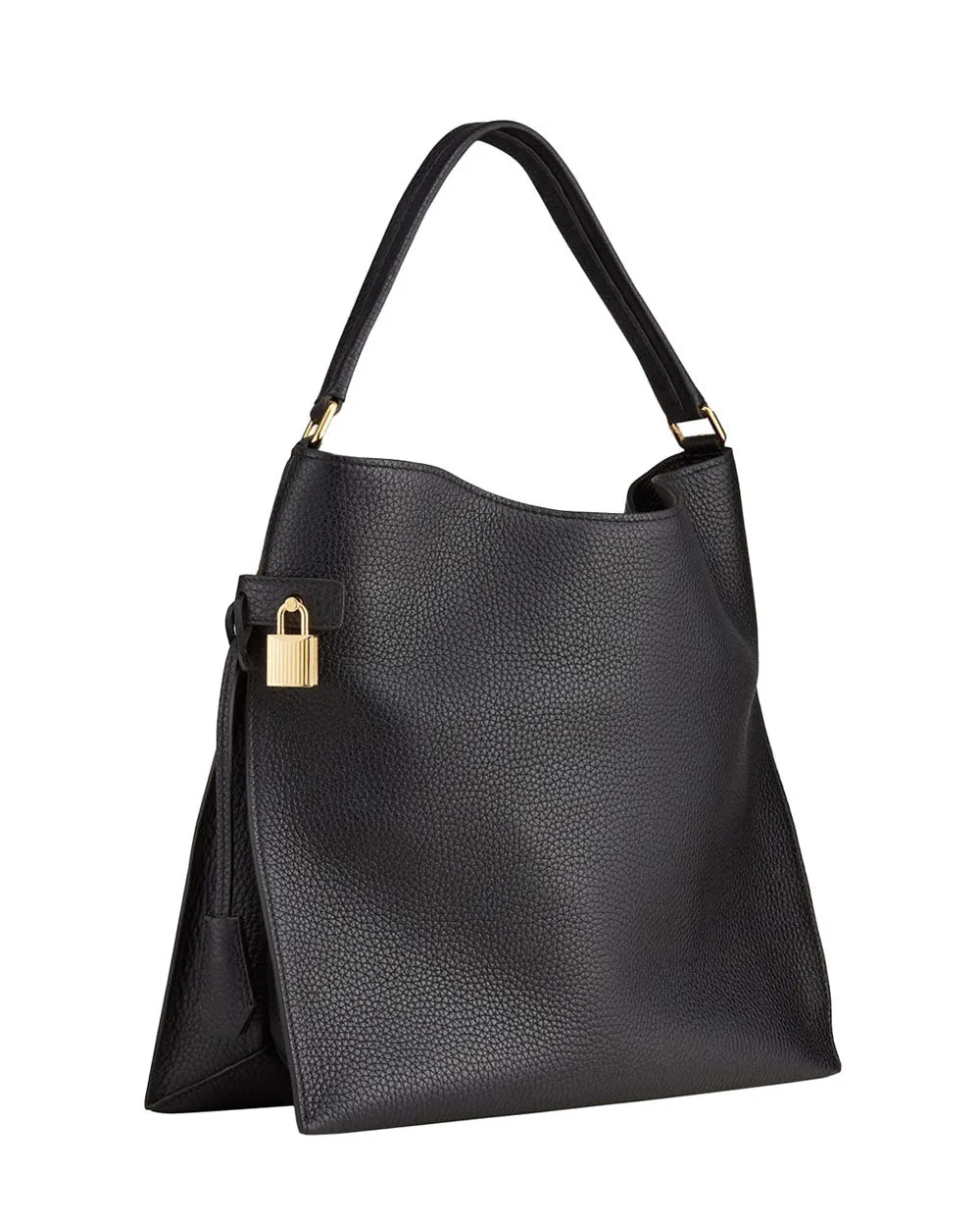 Grain Leather Alix Hobo Bag in Black