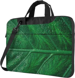 Green Leaf Laptop Bag,Laptop Sleeve Bag for Women Men 13/14/15.6 Inch,Portable Shoulder Laptop Case Bag,Thin
