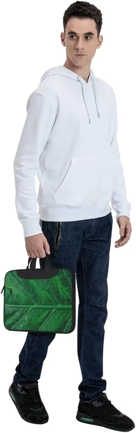 Green Leaf Laptop Bag,Laptop Sleeve Bag for Women Men 13/14/15.6 Inch,Portable Shoulder Laptop Case Bag,Thin