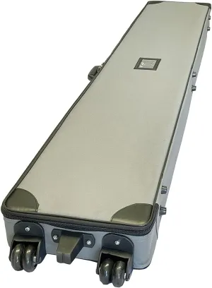 Grey Travel Bag Padded Carrying Hard Canvas Case (63"x12"x4") for Roll Up Banner Stands with Handles and Shoulder Strap