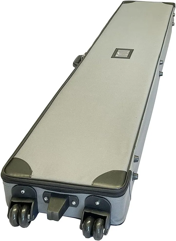Grey Travel Bag Padded Carrying Hard Canvas Case (63"x12"x4") for Roll Up Banner Stands with Handles and Shoulder Strap