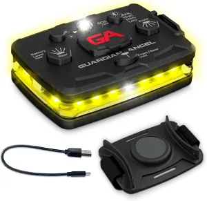 Guardian Angel Elite Series Safety Light, Beacon Device (Yellow Front & Yellow Rear) Rechargeable, Magnetic, Hands-Free Wearable & Mountable LED Light for Construction, Utility, Towing, & Rescue Ops