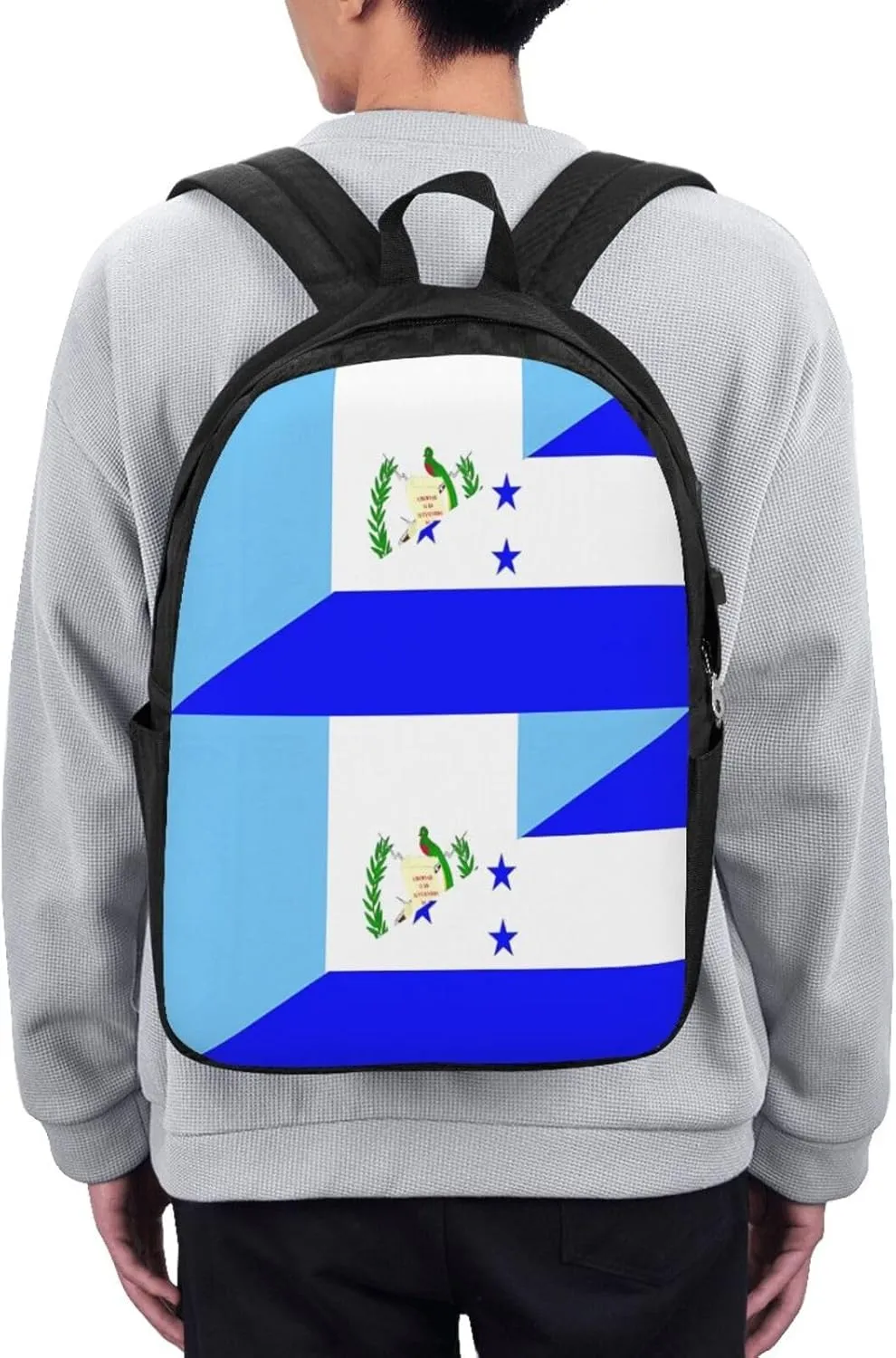 Guatemala Honduras Flag Travel Backpack 17-Inch Laptop Backpacks Business Rucksack Casual Sport Daypack with USB Charging Port Carry-on Bag for Camping Biking
