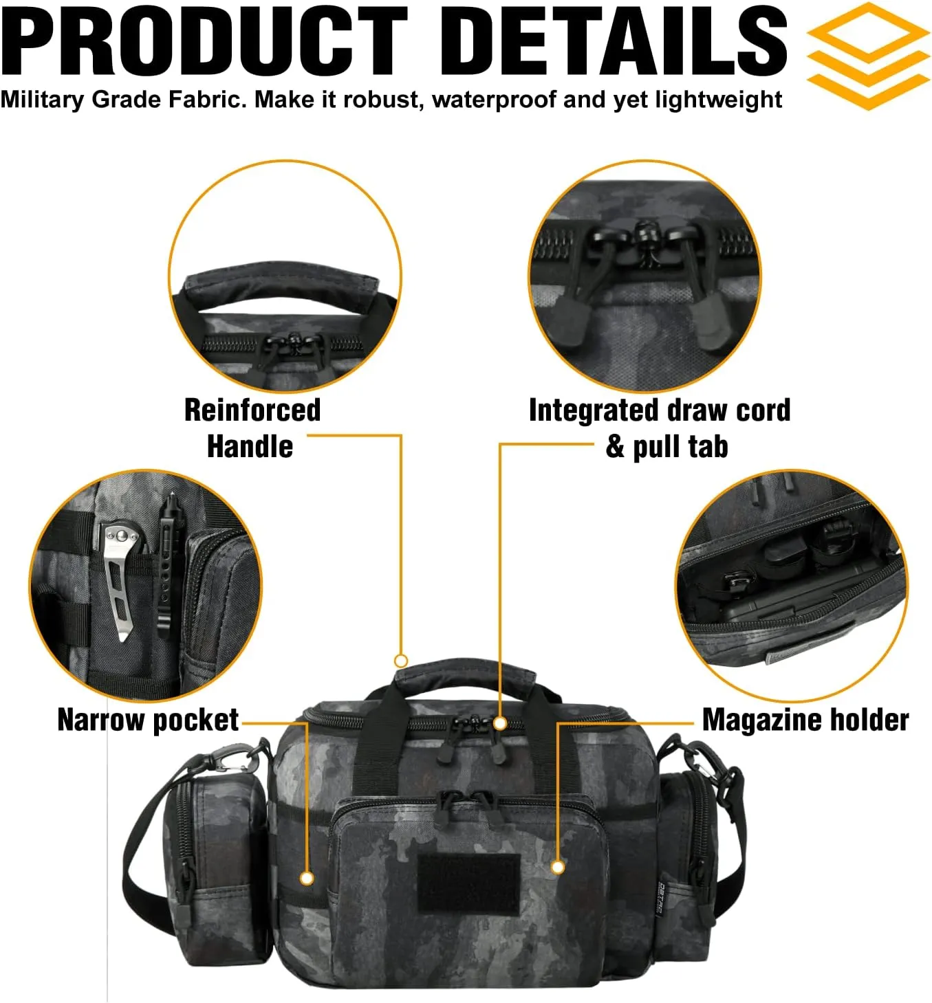 Gun Case Bag Small | Tactical 2-Pistol Bag Handgun Duffle Bag w/Lockable Zipper for Shooting Range Hunting Sports | US Flag Patch   MOLLE Pouch   Universal Holster Included