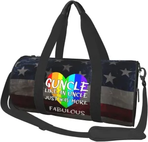 Guncle Like An Uncle Only More Fabulous Gay Pride Duffel Bag Gym Bag Travel Sports Tote Large Foldable Beach Swim Yoga9