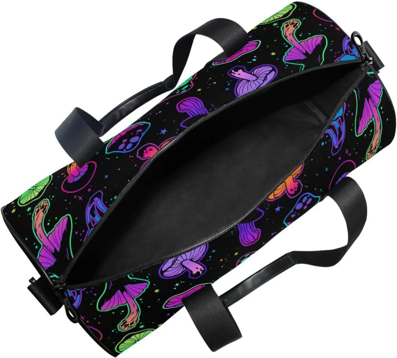 Gym Bag for Men and Women Weekender Overnight Bag with Side Pocket, Colorful Mushroom Sports Travel Duffel Bag for Travel Gym Yoga
