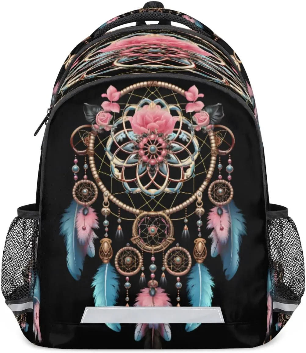 Gypsy Dream Catcher Backpack for Boys Girls Kids Schoolbag Children School Bookbag,Women Men Casual Daypack Students College Bookbags Ethnic Design Travel Bags