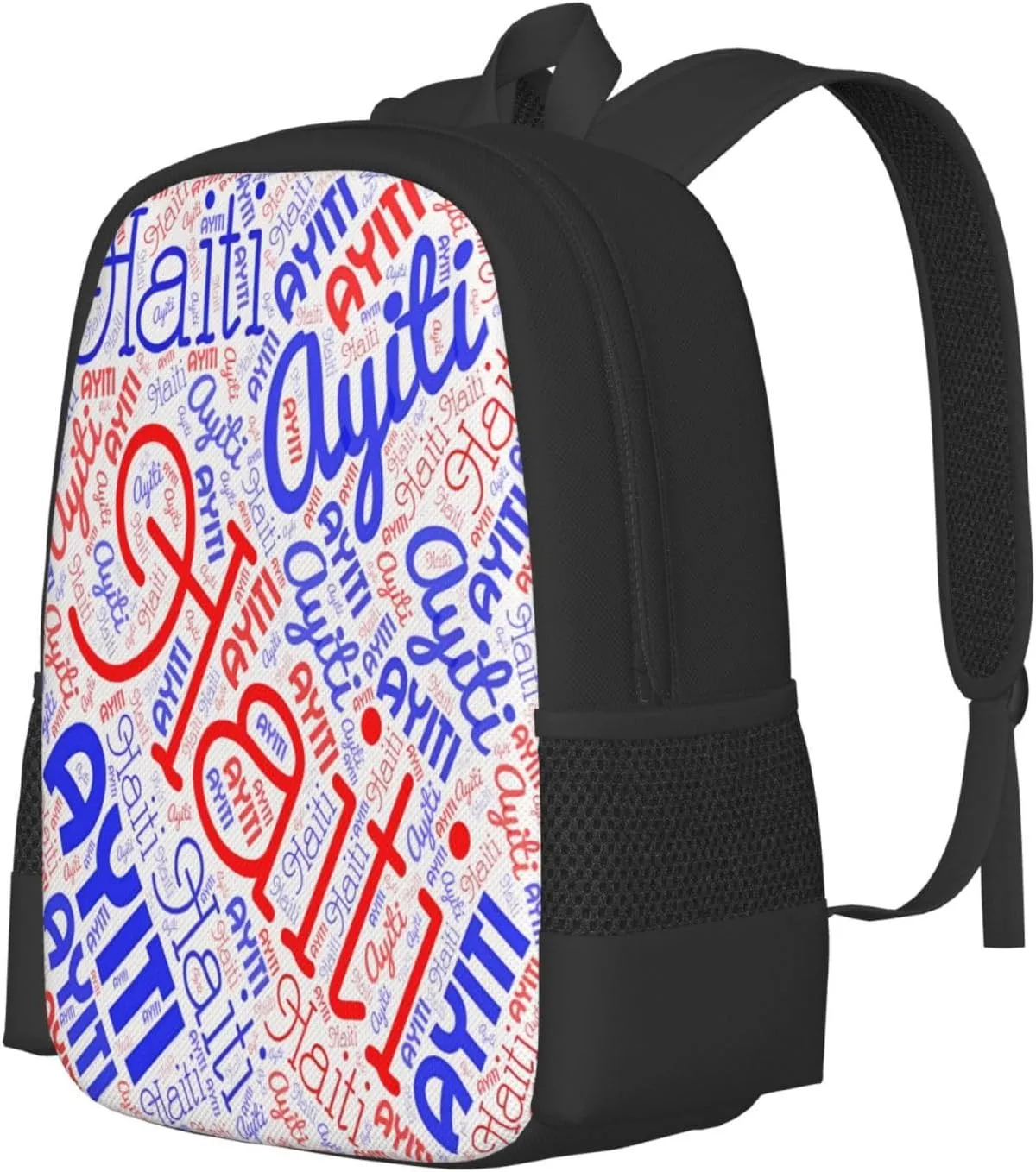 Haiti Haitian Flag Casual Backpack Large Capacity Backpacks 15 Inch Laptop Back Pack Travel Rucksack Daypack Commuter Bags with Adjustable Strap for Camping