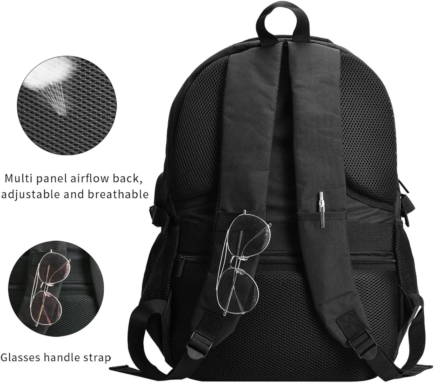 Half American Haitian Flag Travel Backpacks Casual Backpack Large Capacity Laptop Rucksack Luggage Daypacks with USB Charging Port Multi-Pockets Bags for Hiking