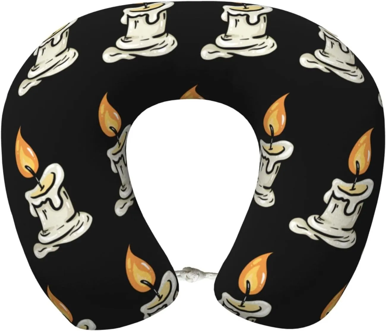 Hand Painted Candlelight Neck Pillow Memory Foam U-Shaped Travel Neck Pillow for Airplanes Car Home