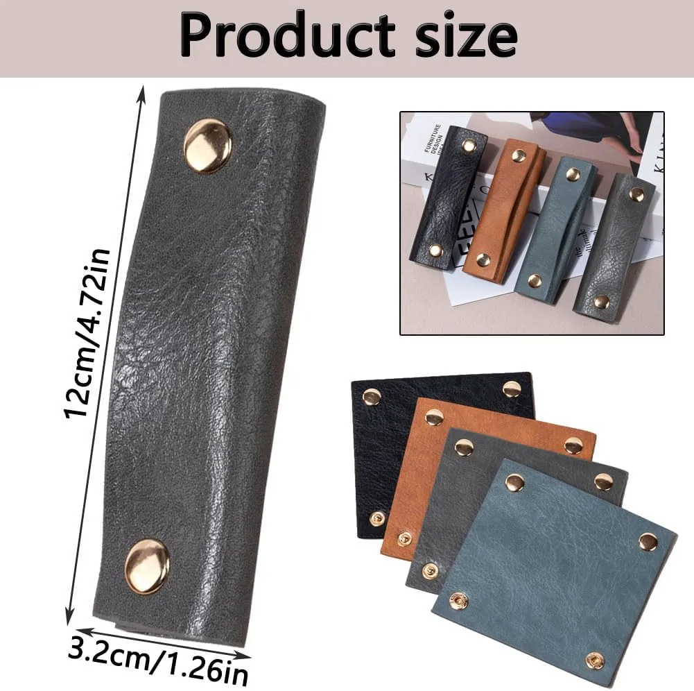 Handbag Handle Covers Sdjdhej 2 Pcs Pu Leather Luggage Handle Wraps Wallet Handle Protectors Travel Accessories (Grey)