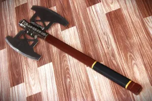 Handmade Gimli Battel Axe Replica Axe, 31 x 11 Inches in Length and Width Respectively.