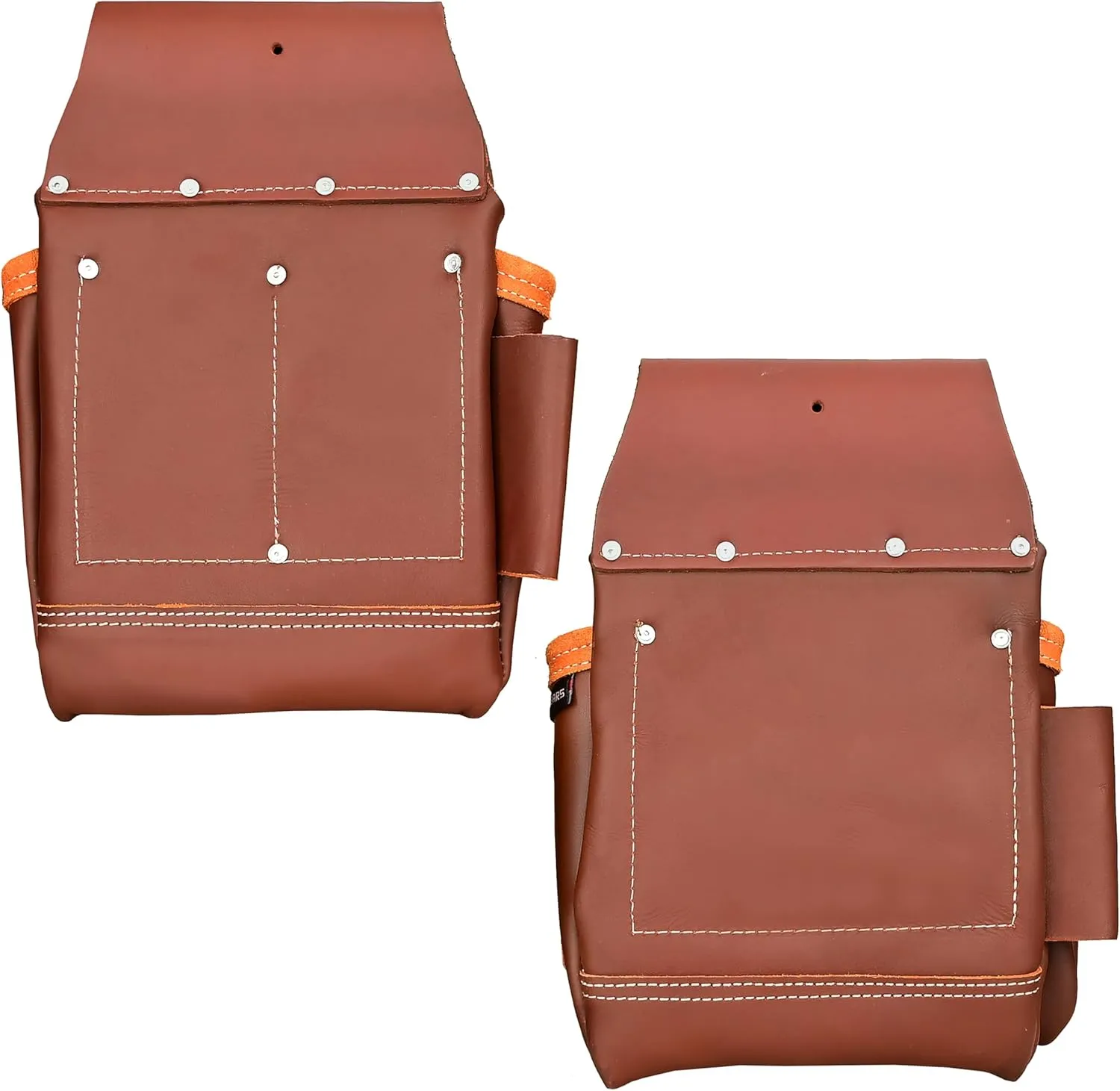 Heavy Duty 17 Pocket Carpenter Leather Tool Belt Set | Combo Multipurpose Framing Tool Belt Work Organizer Bags | Tool Belts For Men Construction Tools Rigs (Maroon, Standard)