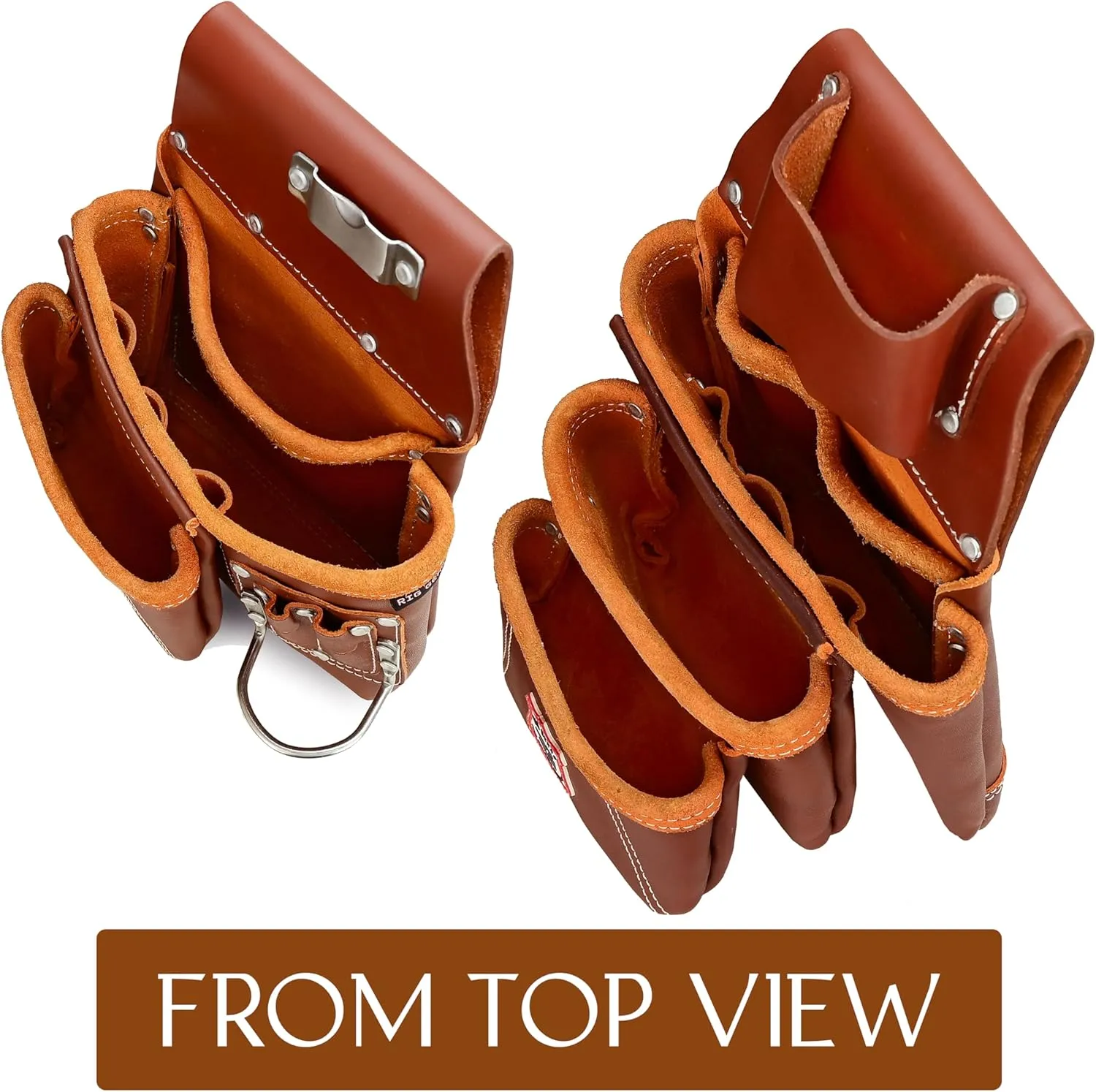 Heavy Duty 17 Pocket Carpenter Leather Tool Belt Set | Combo Multipurpose Framing Tool Belt Work Organizer Bags | Tool Belts For Men Construction Tools Rigs (Maroon, Standard)