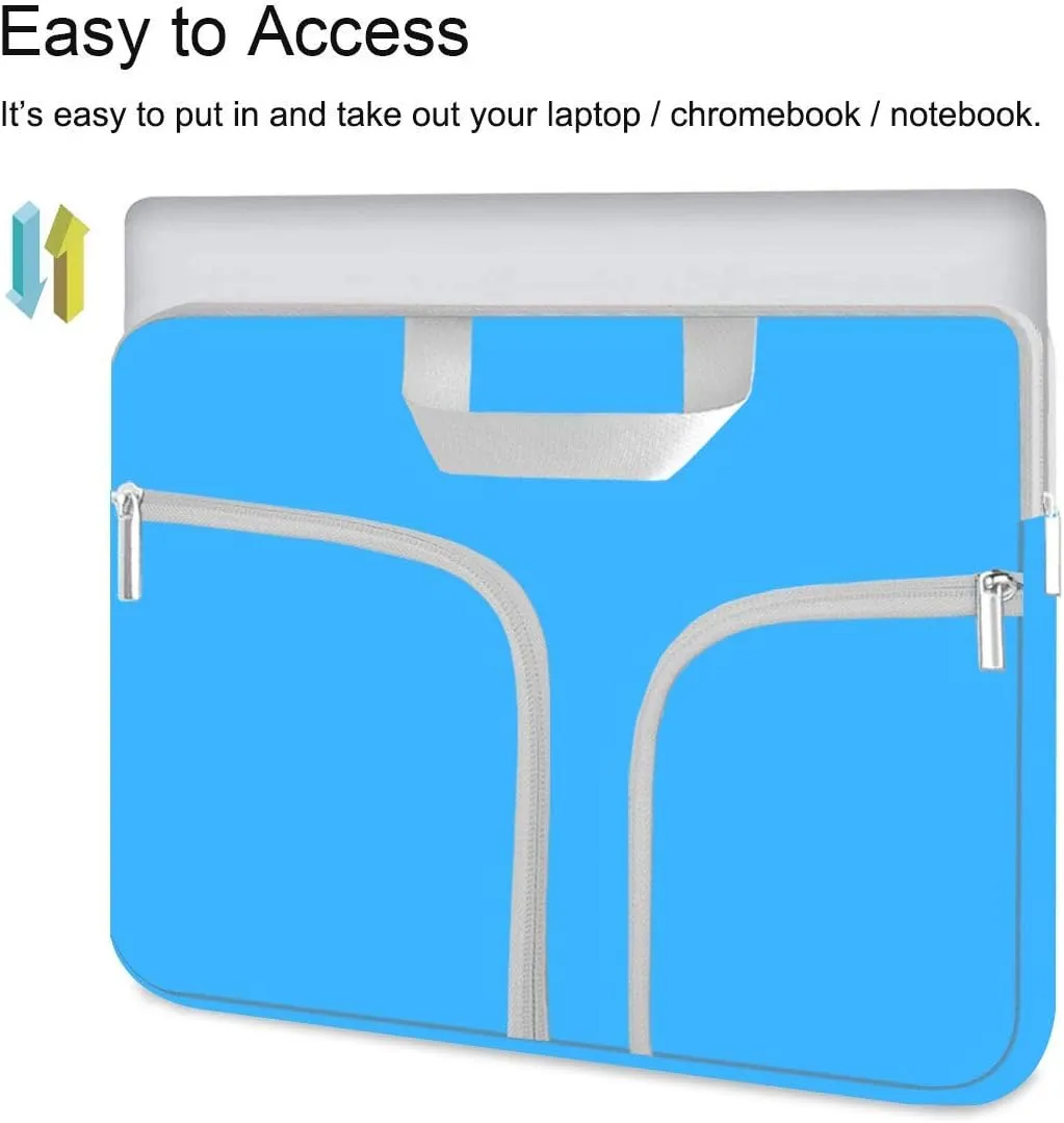 HESTECH Chromebook Case,11.6-12.3 Laptop Sleeve Neoprene Computer Bag Handle Protective Cover for Acer R11/Spin 311/HP Stream/Samsung/Surface Pro X/7/6/5/4/Go 12.4"/13 inch MacBook Air/Pro M2 M1,Blue