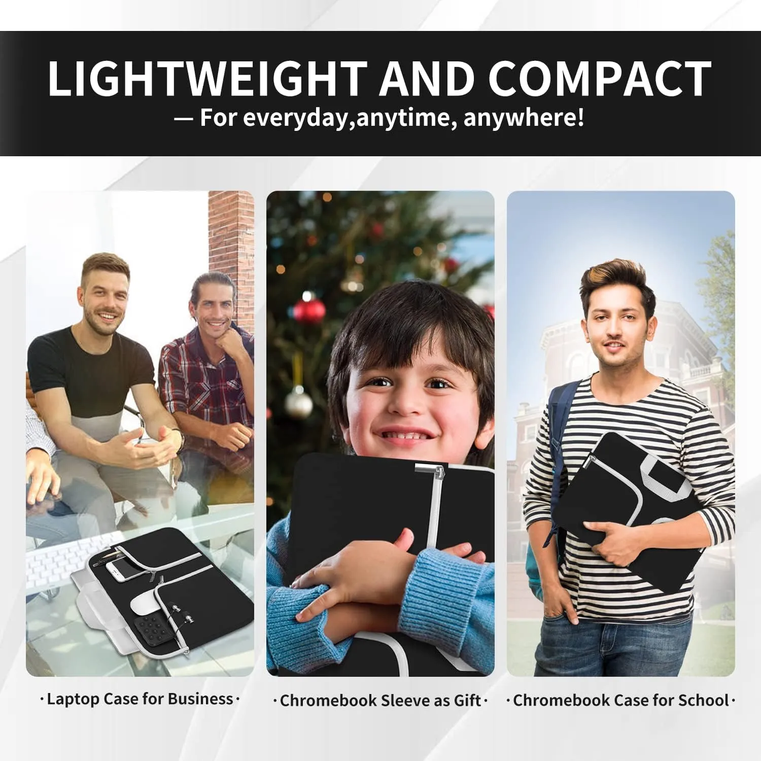 HESTECH Tablet Sleeve Case for 11 inch iPad Pro M4 / iPad Air M2 / 10.9 inch iPad / 10.2" iPad / 10.9" iPad Air / 10.5 iPad Pro Air, 11 inch Samsung Galaxy Tab A9  Bag, Fit Magic Keyboard, Black