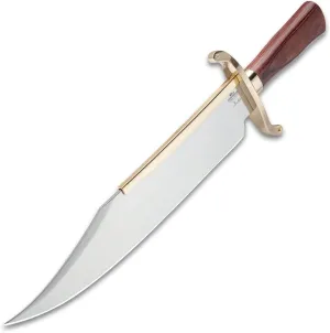 Hibben Knives 65th Anniversary Old West Bowie Knife with Stainless Steel Blade, Wooden Handle, and Custom Sheath